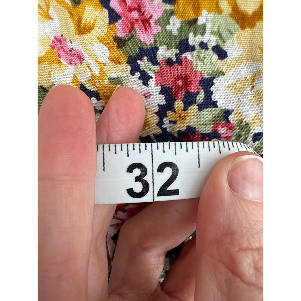 Vintage Handmade Dress Womens Medium Navy Blue Ditsy Floral Knee Length Cottage - Picture 8 of 9